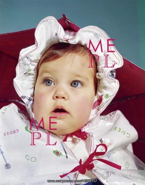  : 1960s Baby Wearing Raincoat And Hat