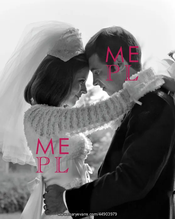 : 1960s - Backlit Couple Bride Groom Embracing : 1960s - Backlit Couple Bride Groom Embracing