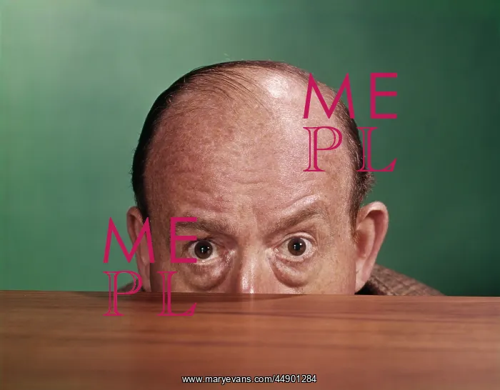  : 1960s Balding Man Peeking Over
