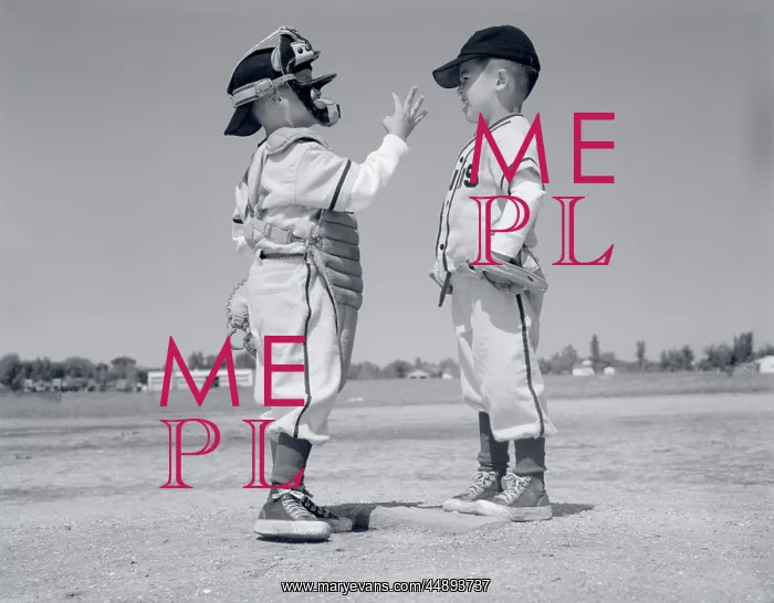  : 1960s BOY LITTLE LEAGUER PITCHER ARGUING WITH