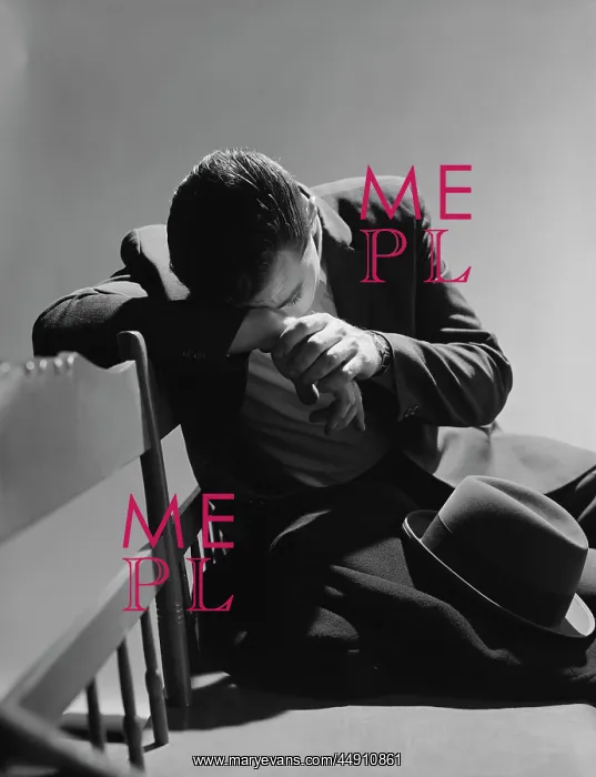 : 1960s BUSINESSMAN SITTING ON BENCH HEAD DOWN : 1960s BUSINESSMAN SITTING ON BENCH HEAD DOWN