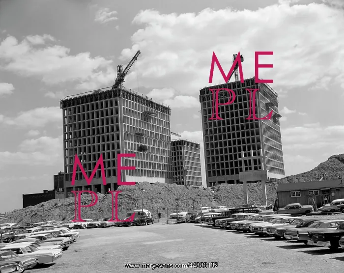  : 1960s Construction Site Of 3 New