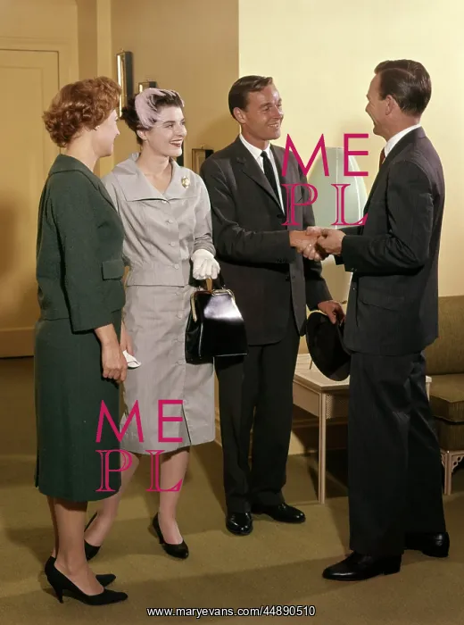 : 1960s Couples Shaking Hands