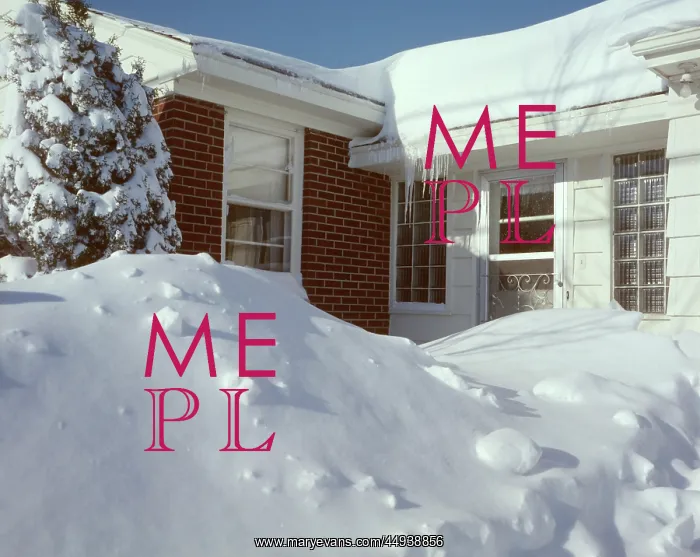: 1960s Deep Winter Snow Piled up Blocking frontDoor of Bri : 1960s Deep Winter Snow Piled up Blocking frontDoor of Bri