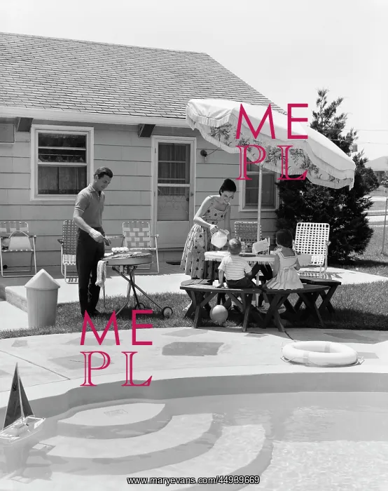 : 1960s Family Of Four Backyard : 1960s Family Of Four Backyard