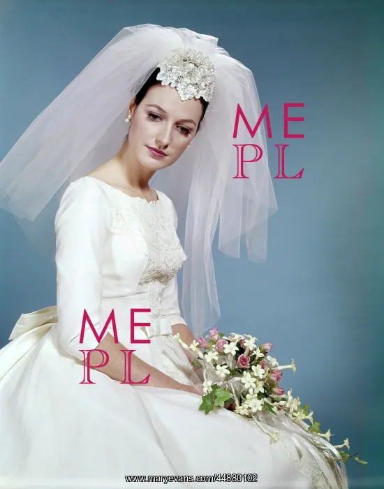 : 1960s Formal Portrait Of Bride : 1960s Formal Portrait Of Bride