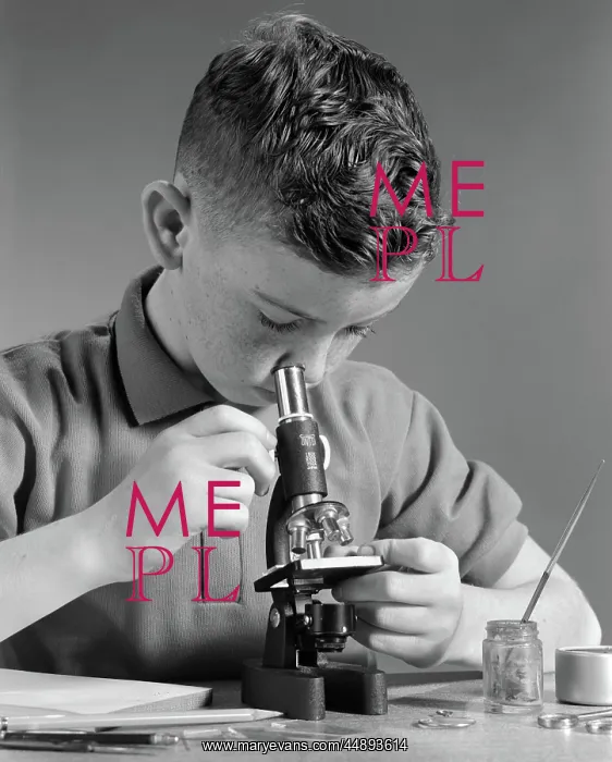 : 1960s FRECKLE-FACED BOY LOOKING DOWN THROUGH : 1960s FRECKLE-FACED BOY LOOKING DOWN THROUGH