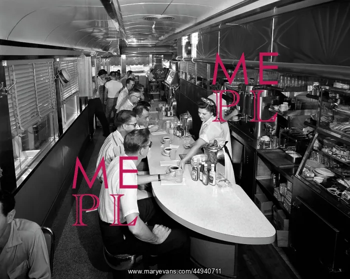 : 1960s Interior Of A Diner With : 1960s Interior Of A Diner With