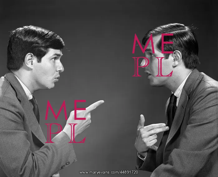 : 1960s Man Double Exposure Talking : 1960s Man Double Exposure Talking