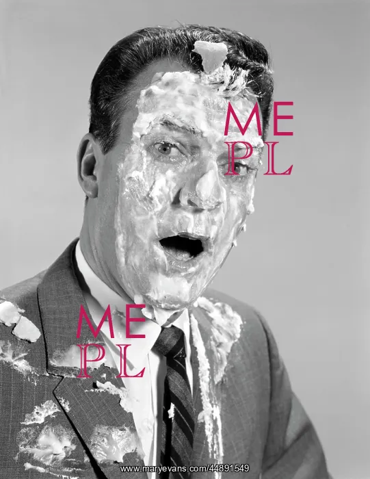  : 1960s Man Face Shoulders Pie In