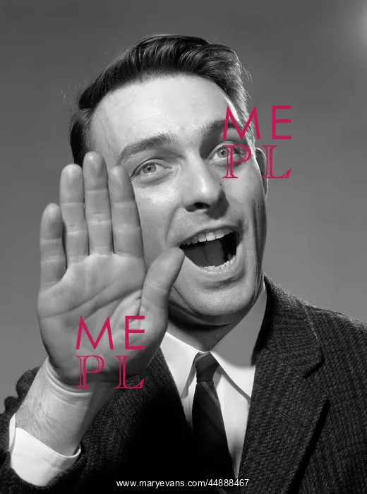  : 1960s Man Hand Up Stop Halt Gesture