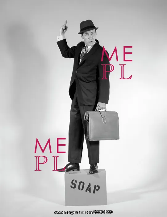: 1960s Man Standing On Soap Box : 1960s Man Standing On Soap Box