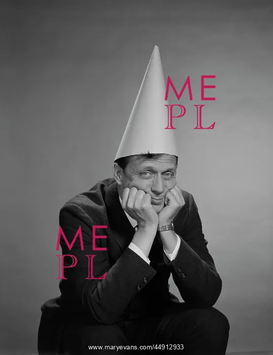  : 1960s MAN WEARING DUNCE CAP