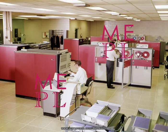 : 1960s Two Men Computer Programmers : 1960s Two Men Computer Programmers