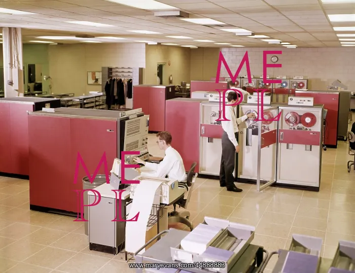  : 1960s Two Men In Office Working