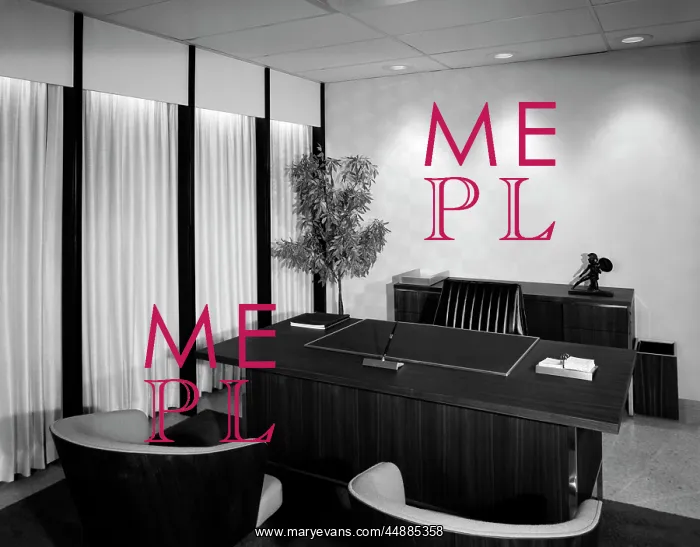 : 1960s Empty Office Interior With : 1960s Empty Office Interior With
