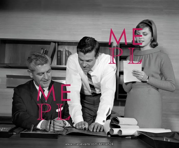 : 1960s Pair Of Businessmen Behind : 1960s Pair Of Businessmen Behind