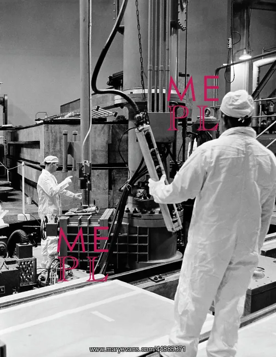 : 1960s Pair Of Men In Sterile White : 1960s Pair Of Men In Sterile White
