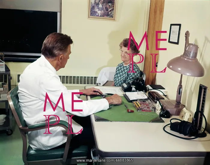 : 1960s Physicians Office With Doctor : 1960s Physicians Office With Doctor