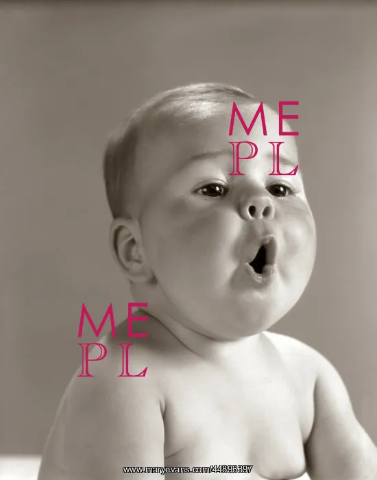  : 1960s PORTRAIT BABY WITH CHUBBY CHEEKS MAKING