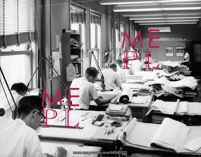  : 1960s Rearview Of Engineers In