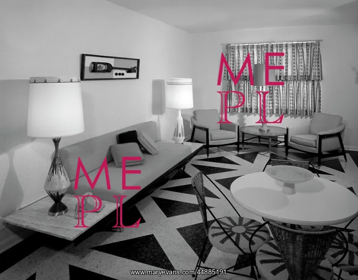  : 1960s Rec Room Interior With Geometric