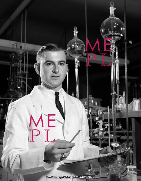  : 1960s Retro Man Scientist Conducting