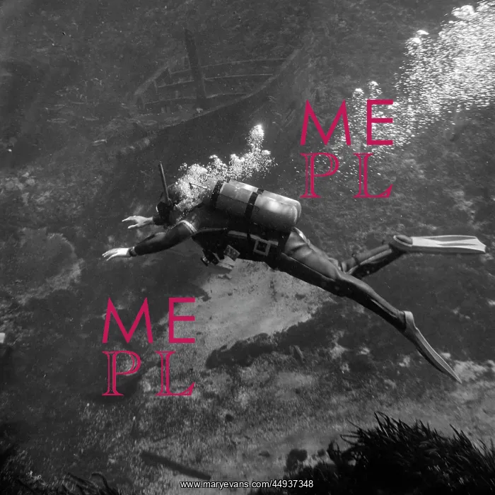 : 1960s Scuba Diver Underwater Swimming : 1960s Scuba Diver Underwater Swimming
