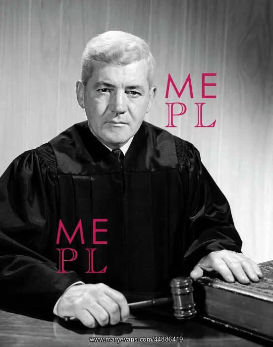  : 1960s Stern-Looking Judge Seated