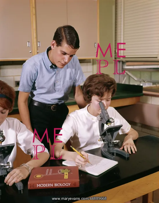 : 1960s Students In Biology Classroom : 1960s Students In Biology Classroom