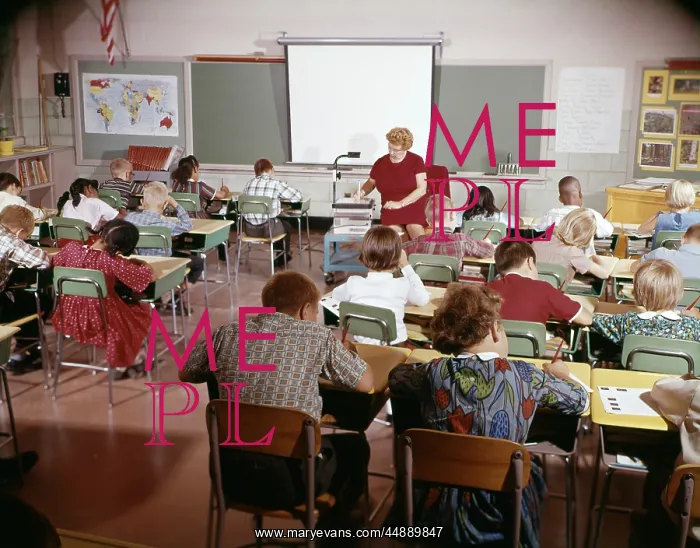  : 1960s Teacher With Class In Schoolroom