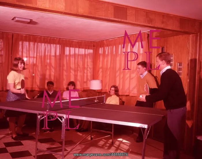  : 1960s Teen Group Playing Ping