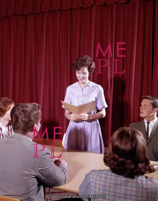 : 1960s Teen Students At Conference : 1960s Teen Students At Conference