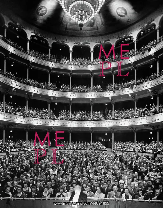 : 1960s THEATER AUDIENCE SEATED VIEW FROM THE STAGE : 1960s THEATER AUDIENCE SEATED VIEW FROM THE STAGE