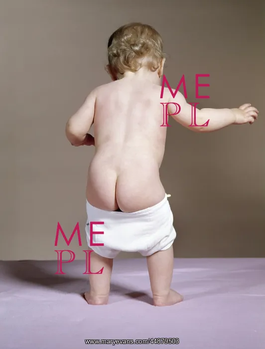 : 1960s Back View Of Baby With Falling : 1960s Back View Of Baby With Falling