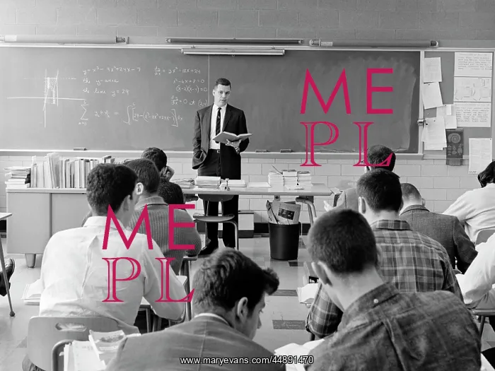 : 1960s Back View Of Classroom With : 1960s Back View Of Classroom With