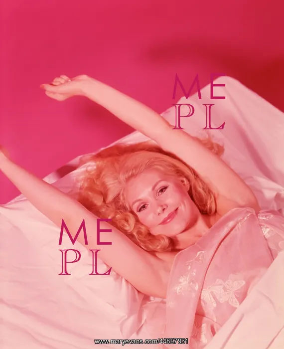 : 1960s Woman In Bed Arms Stretched : 1960s Woman In Bed Arms Stretched