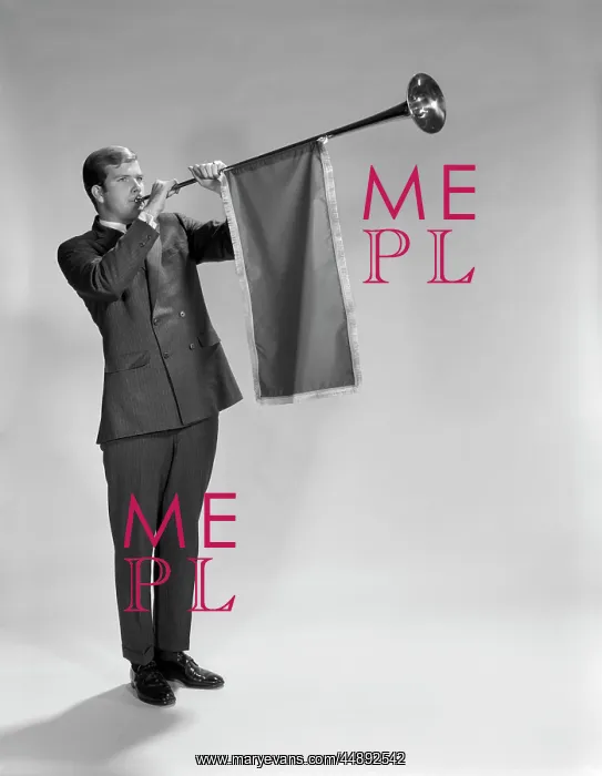  : 1960s Young Man Standing Blowing