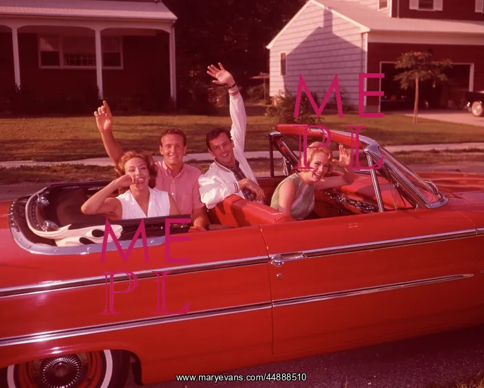 : 1960s Two Young Teen Couples In : 1960s Two Young Teen Couples In