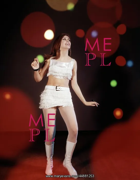 : 1960s Young Woman Dancing Among : 1960s Young Woman Dancing Among