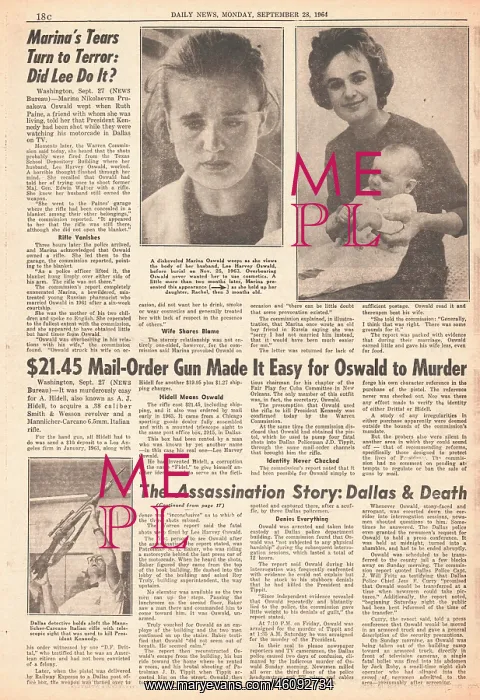 : 1964 Warren Report into assassination of JFK : 1964 Warren Report into assassination of JFK