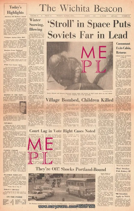  : 1965 The Wichita Beacon First man to walk in space