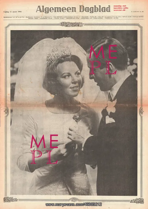 : 1966 Algemeen Dagblad Wedding of Princess Beatrix : 1966 Algemeen Dagblad Wedding of Princess Beatrix