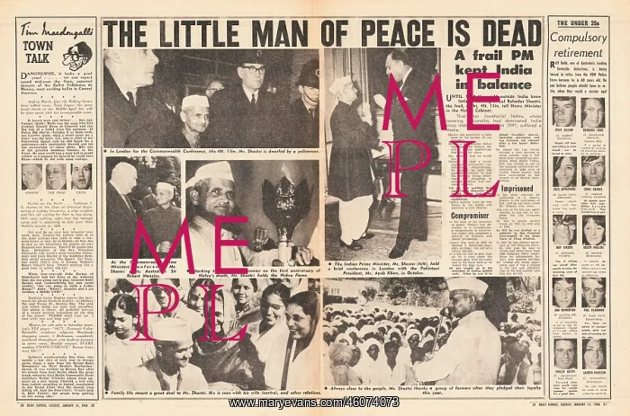 : 1966 The Sun (Sydney) Death of Indian PM : 1966 The Sun (Sydney) Death of Indian PM