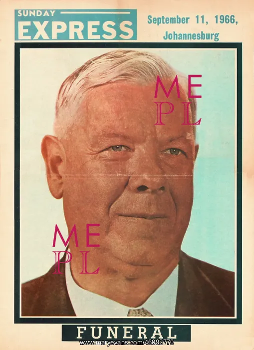 : 1966 Sunday Express Assassination of Dr Verwoerd : 1966 Sunday Express Assassination of Dr Verwoerd