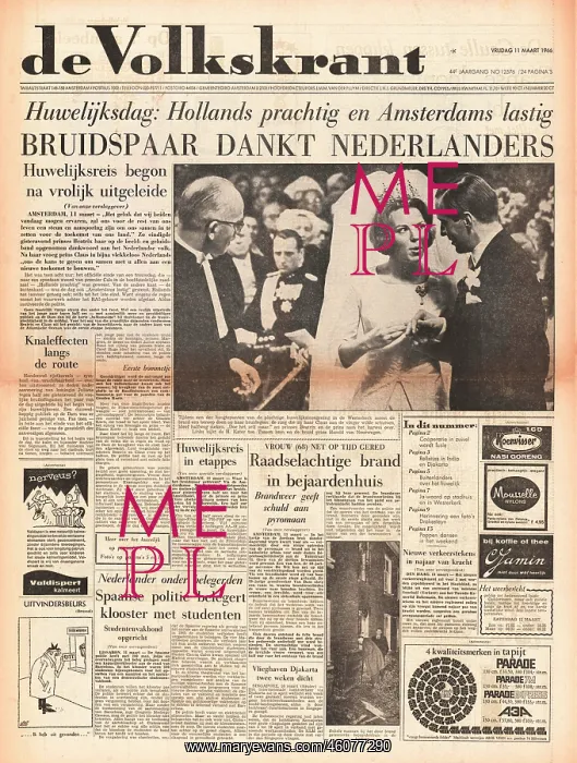 : 1966 De Volkskrant Wedding of Princess Beatrix : 1966 De Volkskrant Wedding of Princess Beatrix