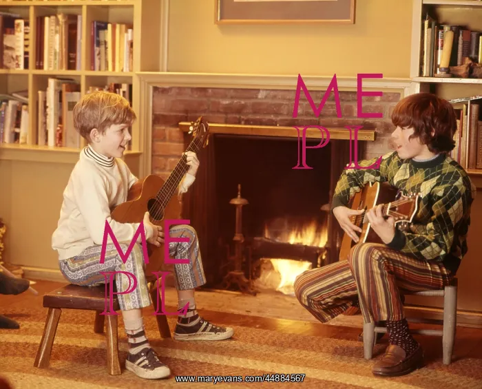 : 1970s 2 Boys Front Fireplace Play : 1970s 2 Boys Front Fireplace Play