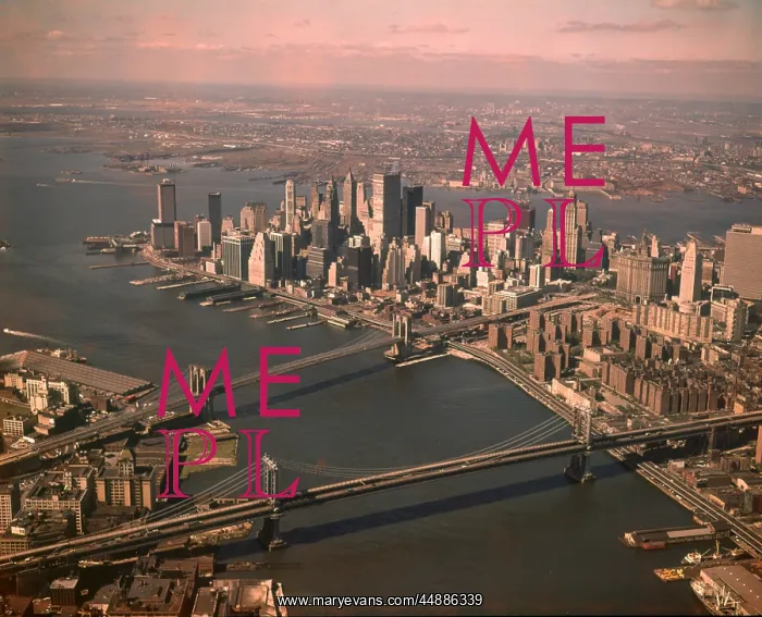 : 1970s Aerial Downtown Manhattan : 1970s Aerial Downtown Manhattan