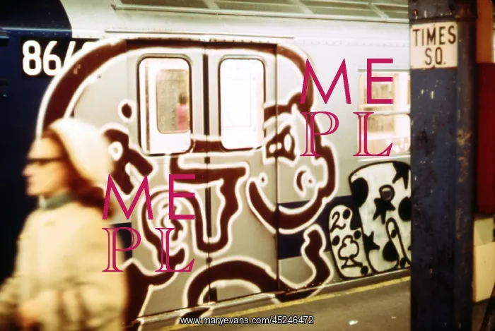 : 1970s America - Graffiti on a subway car : 1970s America - Graffiti on a subway car