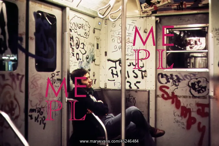 : 1970s America - Graffiti on a subway car : 1970s America - Graffiti on a subway car